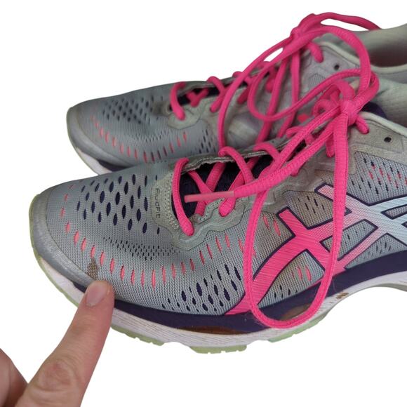 Asics Gel Kayano 23 Athletic Shoes‎ T696N Women's 10 Gray Pink Running Workout - Picture 8 of 9
